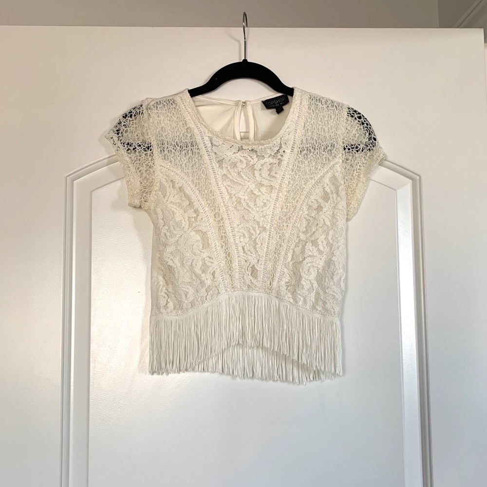 Topshop fringe crop top